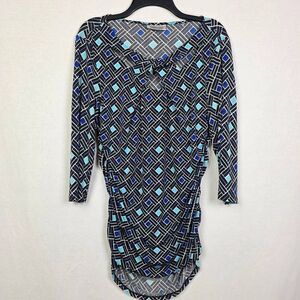 Jennifer Lopez Geo Print Tie Front Top XL